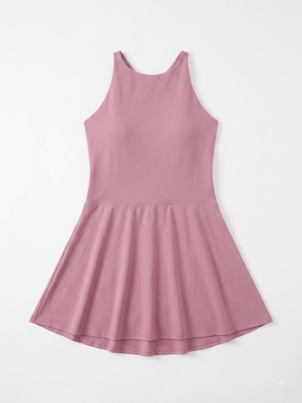 all in motion Mauve Pink Backless Skater Dress with Built in Shorts